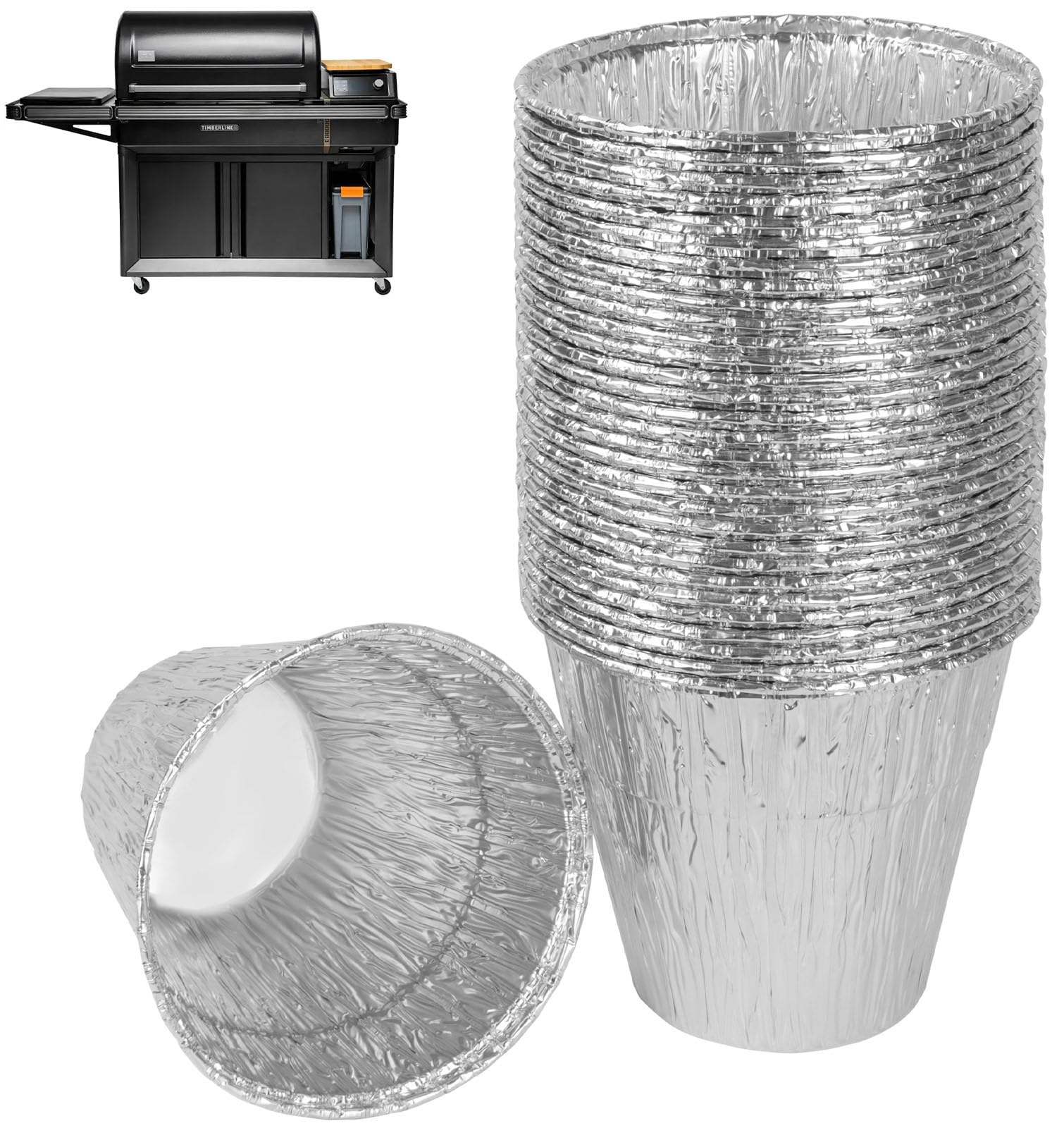 Photo 1 of WEBROIL 30 Packs BAC608 Grease Bucket Liner for Traeger Timberline and Timberline XL Pellet Grills, Traeger Lronwood, Lronwood XL Disposable Grill Liner, Traeger Flatrock Accessories Drip Tray Liners