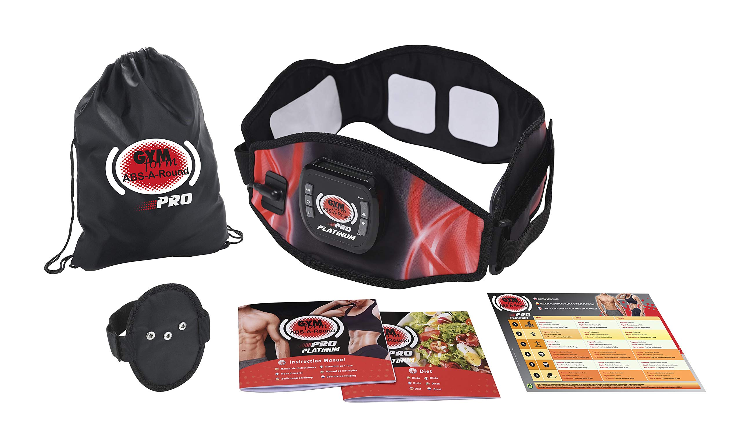 Gymform Abs-a-round Pro Abs Belt, unisex_adult, Abdominal belt, 99 500, Black, S/M