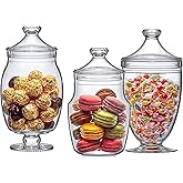 Amazing Abby - Keep - Acrylic Apothecary Jars (3-Piece Set, 52/50/46 oz) (NOT Glass), Plastic Jars with Lids, Bathroom Canisters, Candy Buffet, Wedding Display, BPA-Free and Shatter-Proof