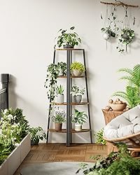 Pipishell 4 Tier Corner Shelf, Corner Bookshelf