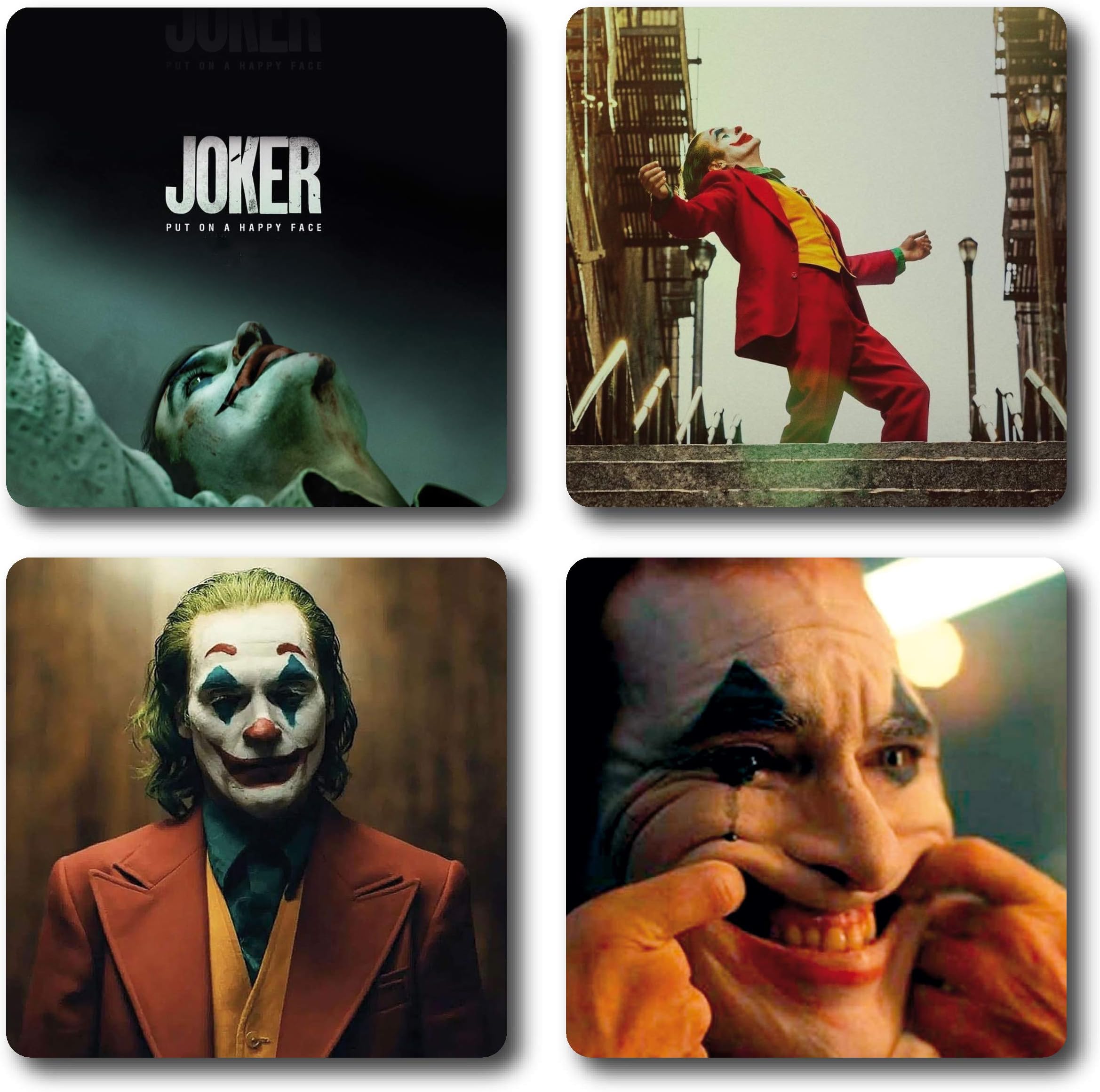Joker Movie Inspired Coasters 4 Piece Coaster Set 1