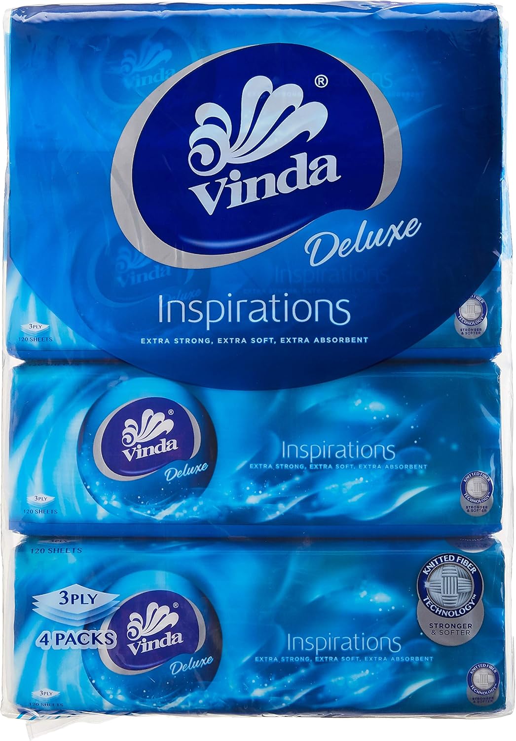 Vinda Deluxe Soft Pack Facial Tissue, Large, 120 ct (Pack of 4) Amazon