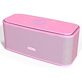 DOSS SoundBox Touch Wireless Bluetooth Speaker-12W HD Sound with Rich Bass, IPX5 Waterproof, 20H Playtime, Handsfree, for Gatherings, Home, Office, Outdoor, Travel-Pink