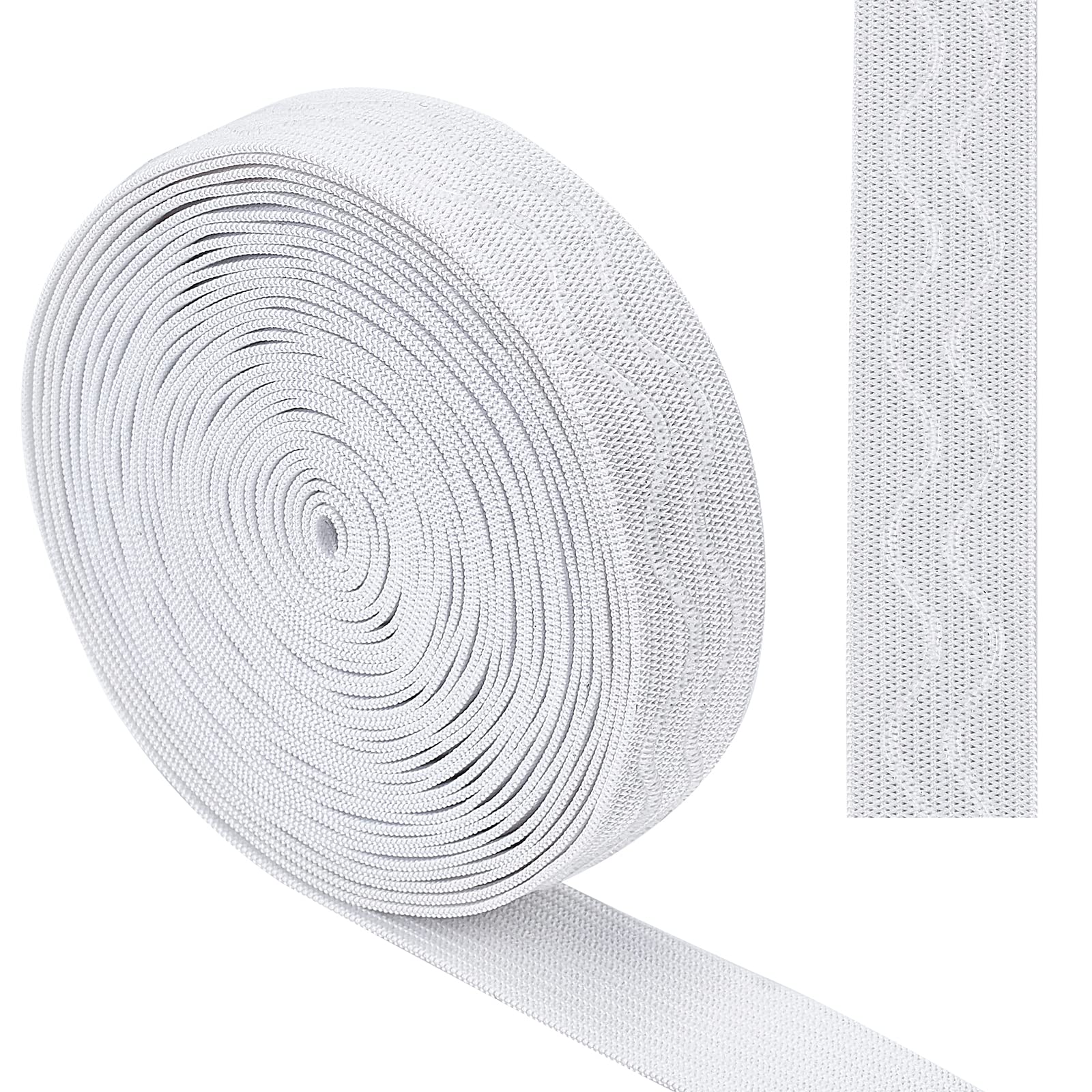 GORGECRAFT 5 Yards 20mm Wide Non-Slip Elastic Ribbon Wave Silicone Elastic Gripper Band Stretch Rubbers Elastic Belt for DIY Garment Sewing Crafts Sports Shorts Accessories, White