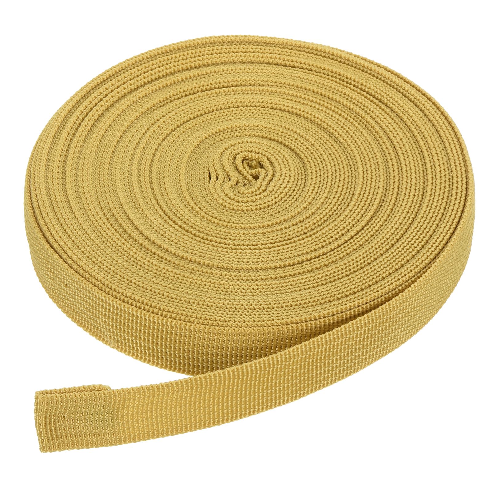 DMiotech 10 Yard x 3/4 inch Width Nylon Webbing Strap Poly Flat Webbing Strapping for DIY Craft Backpack Strapping, Sewing, Outdoor Gear Repair, Gold Tone