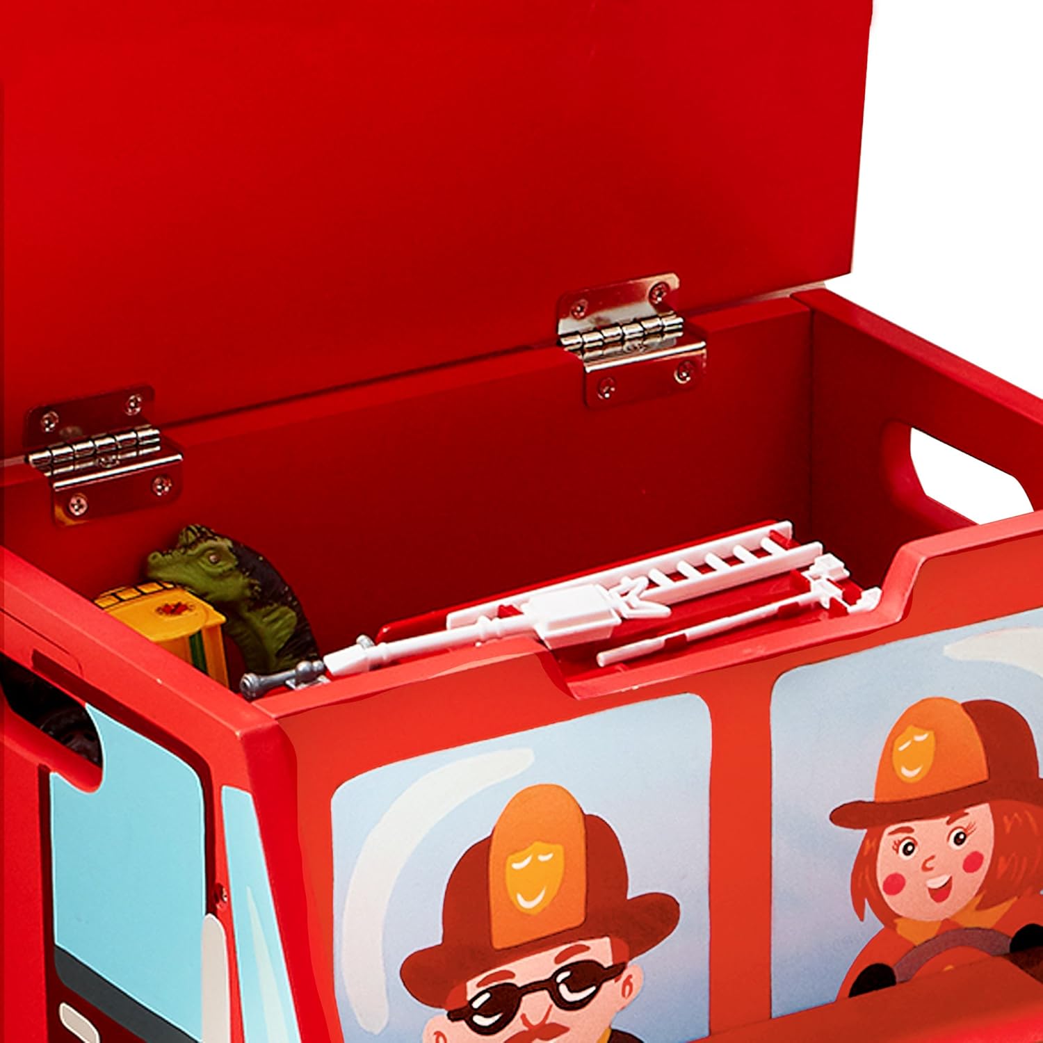 Fantasy Fields - Sturdy Wooden Structure Little Fire Fighters Themed Kids Step Stool with Storage, Nursery Step Stools, Lead and Non-Toxic Free Water-Based Paint, Red (TD-12510A): Toys & Games