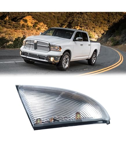 X AUTOHAUX Clignotant LED Rétroviseur Gauche – Lampe Miroir Avant Pour Dodge Ram 1500 2009-2013 & Ram 2500 2010-2013, Remplacement 68064949AA