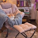 HollyHOME Foldable Foot Stool with Metal Legs Gray Living Room Ottoman view 3