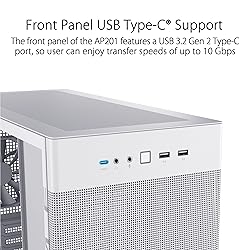 ASUS Prime AP201 White MicroATX Tempered Glass