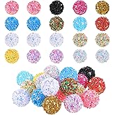 SynHHergyx 20pcs Colorful Mixed Color Sequin Beads, Round, Resin, 16mm, Loose Beads, Perfect for DIY Pens, Keychain, Bracelets