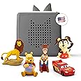Toniebox Audio Player Starter Set with Woody, Lightning McQueen, Simba, Winnie-The-Pooh, and Playtime Puppy - Listen, Learn, and Play with One Huggable Little Box - Gray