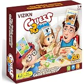 VIZIKN Headbands Game for Kids &ndash; Guessing Board Game to Boost Vocabulary | Critical Thinking, and Social Skills &ndash; Quick Question Family Game Night for 2&ndash;4 Players &ndash; Travel-Friendly Fun (Animal Theme)