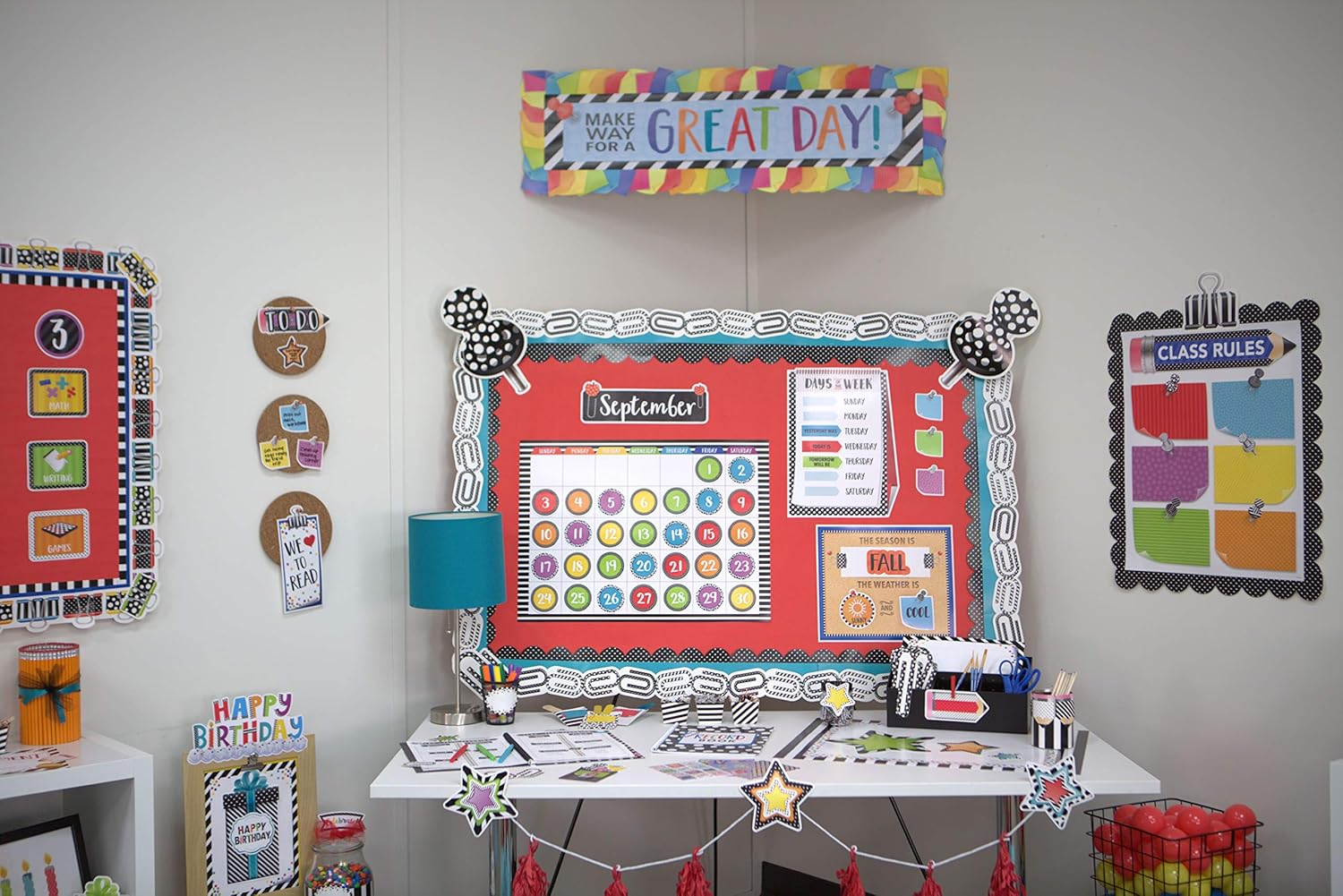 Creative Teaching Press Bold & Bright Calendar Set Bulletin Board (Room Displays and Decoration for Classrooms, Learning Spaces and More) : Office Products