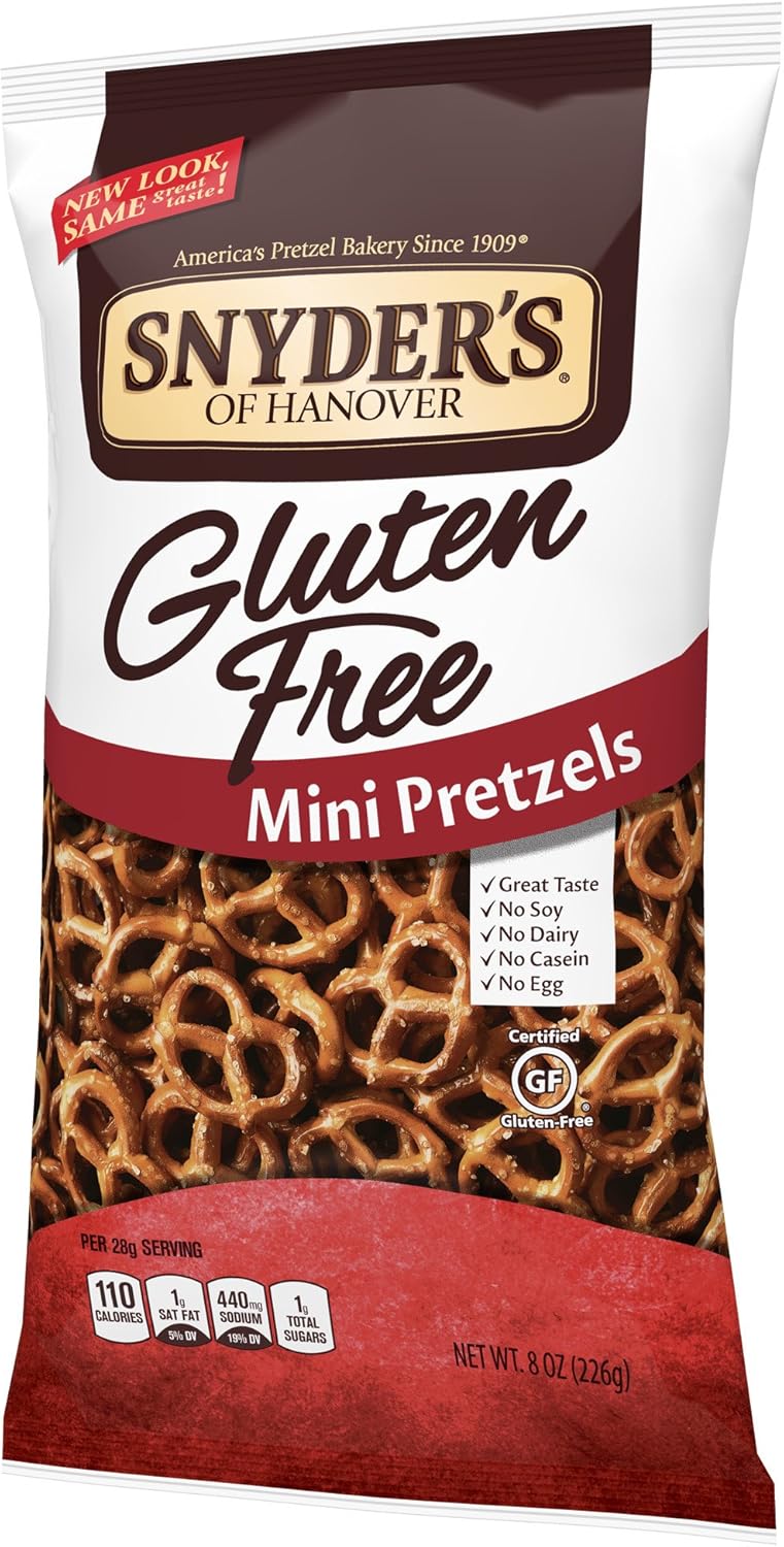Snyder S Of Hanover Gluten Free Mini Pretzels 8 Ounce Pack Of 12 Amazon Ca Grocery