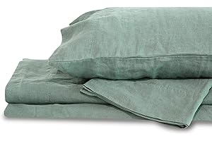 Delilah Home Sustainable Living 100% Organic Hemp King Duvet Cover, Certified by GOTS and Vegan.org, Proudly Made in Portugal, Mineral Green