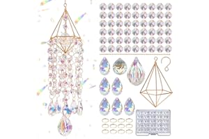 HYBEADS DIY Suncatchers, 220pcs Crystal Suncatcher for Windows Hanging Art and Crafts for Adults Wind Chime Prism Rainbow Makers Sun Catcher Indoor Outside Garden Decor