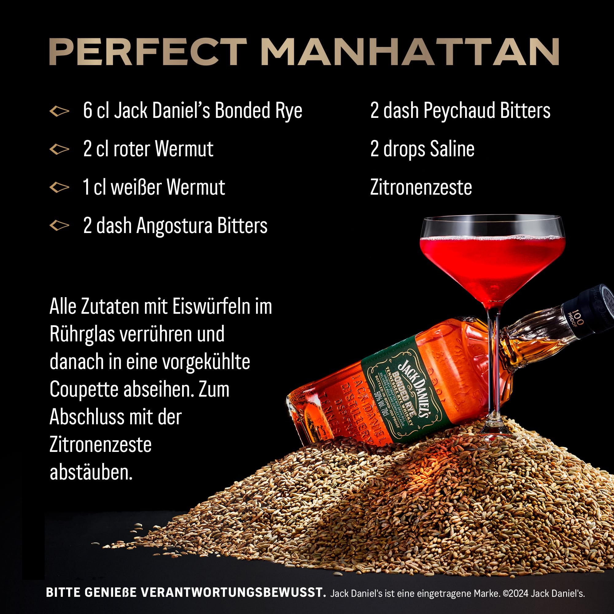 Jack Daniel's Bonded Rye - Tennessee Whiskey - Super Premium - Geschenkempfehlung- Komplexer Geschmack mit Noten von Trockenfrüchten, Toffee und Karamell-0.7L/50% Vol. 9