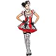 Leg Avenue Women's 3PC.Harlequin Clown, Black/Red, Large