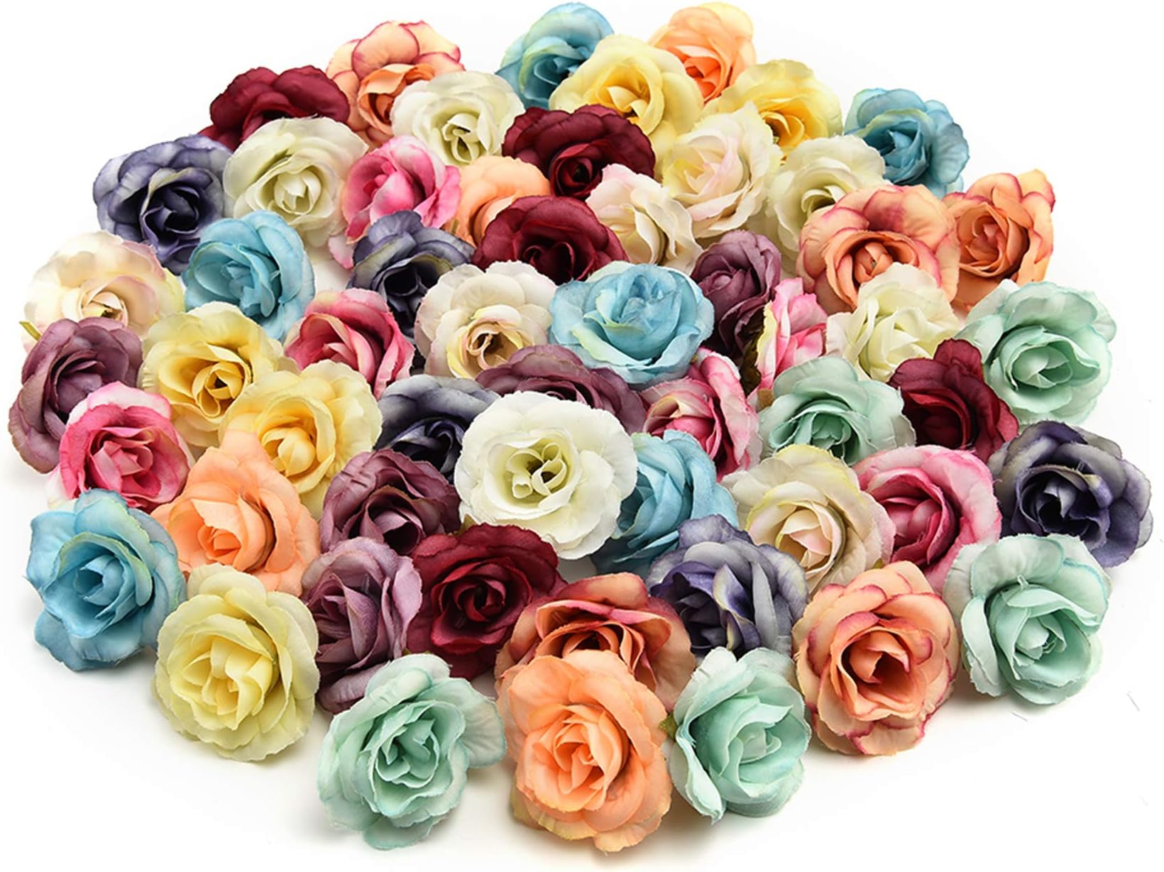 silk flowers in bulk wholesale Fake Flowers Heads Artificial Silk Flower Head for Home Wedding Party Decoration Wreath Scrapbooking Fake Sunflower Flowers 30PCS 3.5cm (Multicolor)
