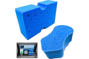 Sudz Budz® Premium Grid Car Wash Sponge 2pc Jumbo/Ergonomic | Anti-Marring Sponge for Soap and Rinseless Washing | Soft, Scratch-Free, Durable Foam. Cross-Cut Sponges for Cleaning and Detailing