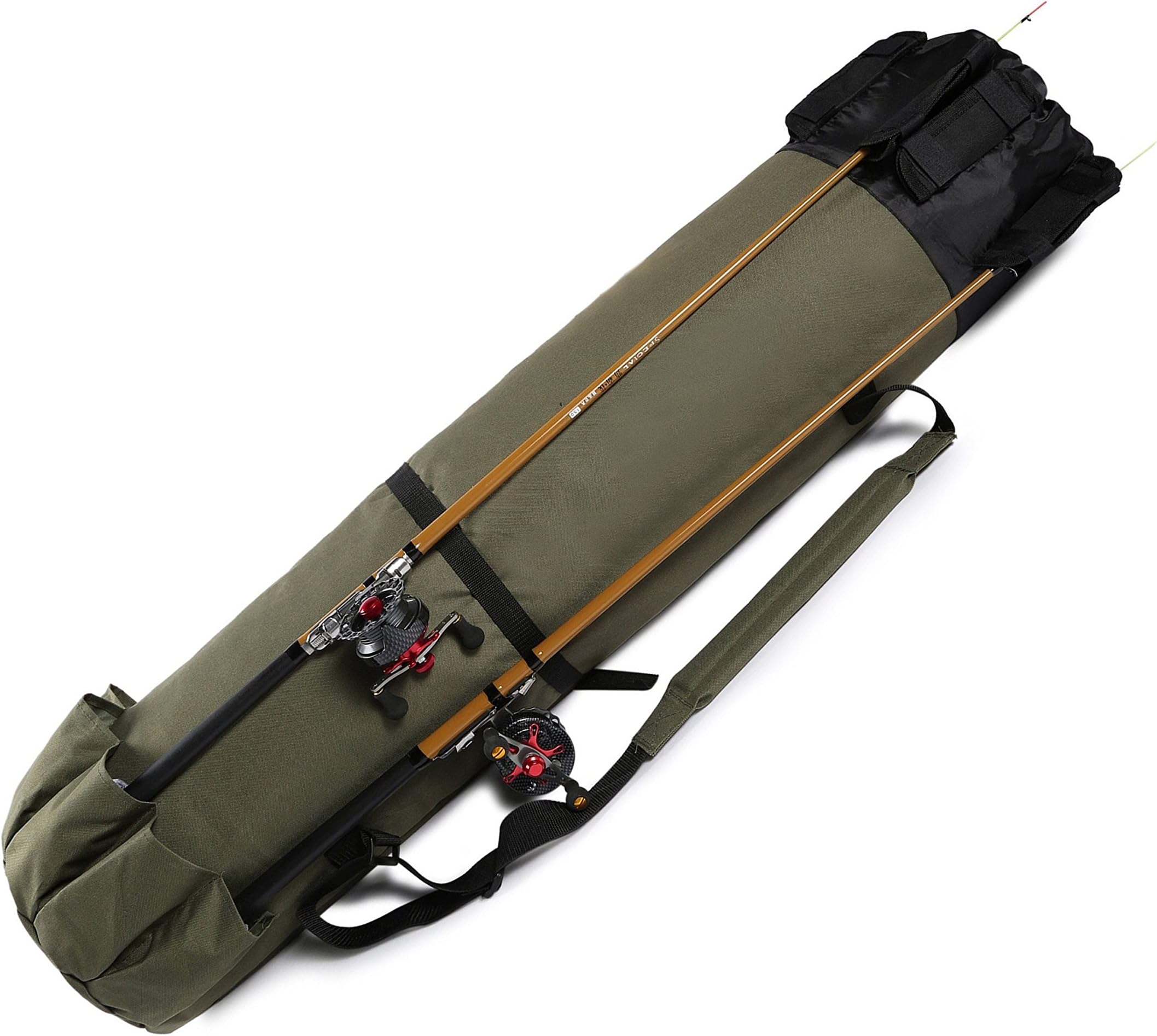 AMOMO Portable Fishing Rod Bag Pole and Reel Carrier Storage Case Great Gift