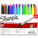 Sharpie Permanent Markers, Fine Point, Assorted Colors, 24-Count
