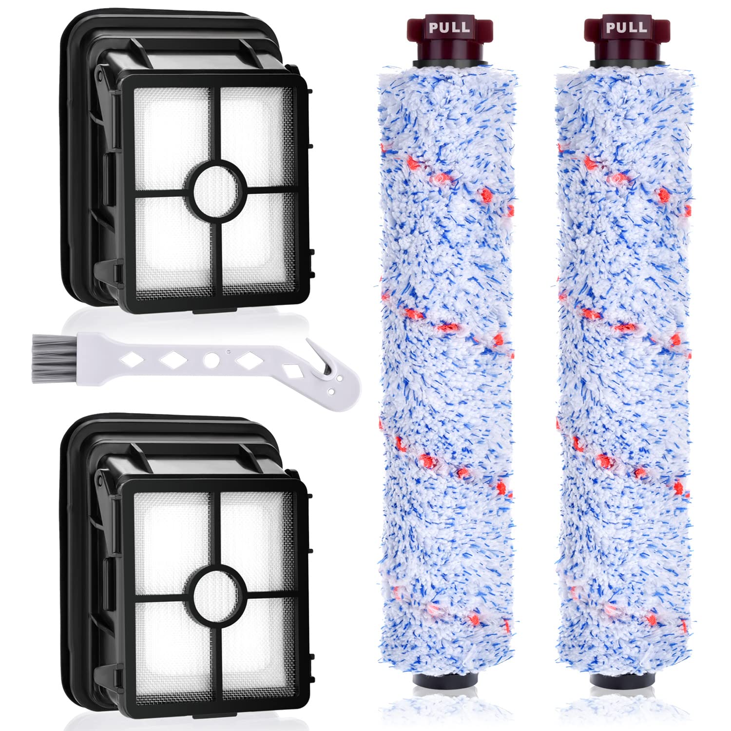 Artraise Filter für Bissell Crosswave - 3-in-1 Zubehör mit 2 Stück Ersatzfilter und 2 Stück Multiflächen Bürstenrolle für Modelle 1866, 17132 & 2225N