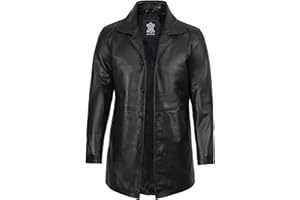 Decrum Leather Car Coat Men - Real Lambskin Carcoat Style Mens Leather Jacket