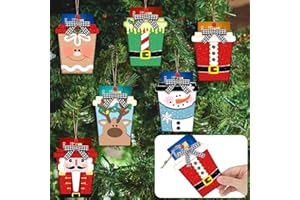 Dispowreath 6 Pcs Christmas Card Holder Gift Wooden Nutcracker Snowman Santa Money and Gift Card Sleeves Christmas Cash Holders Xmas Decors for Xmas Tree Ornament Winter Holiday Decor(Sweater)