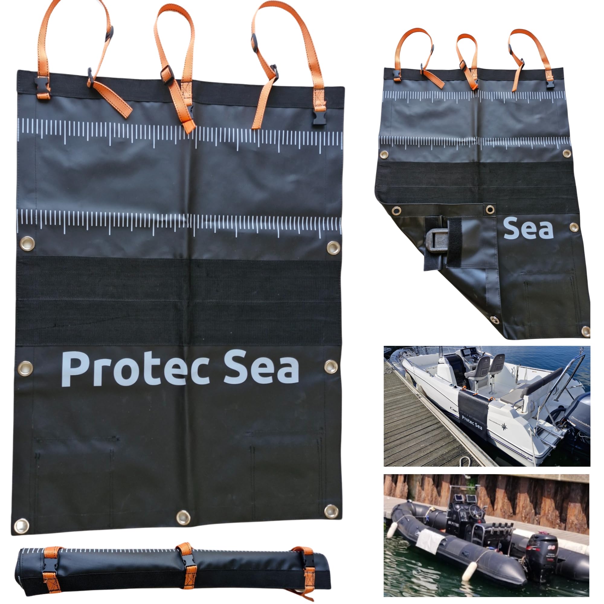 Protection Mat (PVC, Polyester) Boat Fishing 75 x 100 cm Black