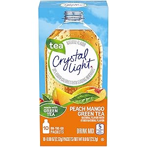 Crystal Light Sugar-Free Peach Mango Green Tea Drink Mix (10 On-the-Go Packets)