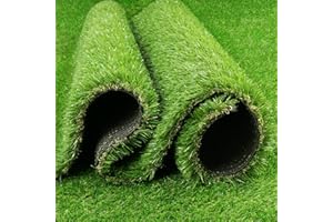 PENFHF Artificial Turf Grass 4 FT × 6 FT, 1.38" Pile Height Synthetic Grass Rug with Drainage, Outdoor Indoor Realistic Fake Grass Carpet Mat for Dogs, Patio, Balcony, Backyard, Customized