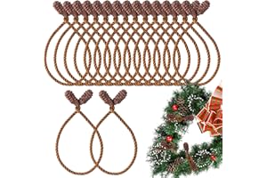 16pcs Christmas Garland Ties, Brown Banister Ties Reusable and Flexible Christmas Decorative Twist Ties for Garland, Garland 