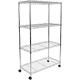 Seville Classics Solid Steel Wire Shelving Storage Unit Adjustable Shelves Organizer Rack, for Home, Kitchen, Office, Garage,