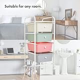 VonHaus Storage Trolley 4 Drawer Pastel with 360° Wheels Chrome Frame view 6