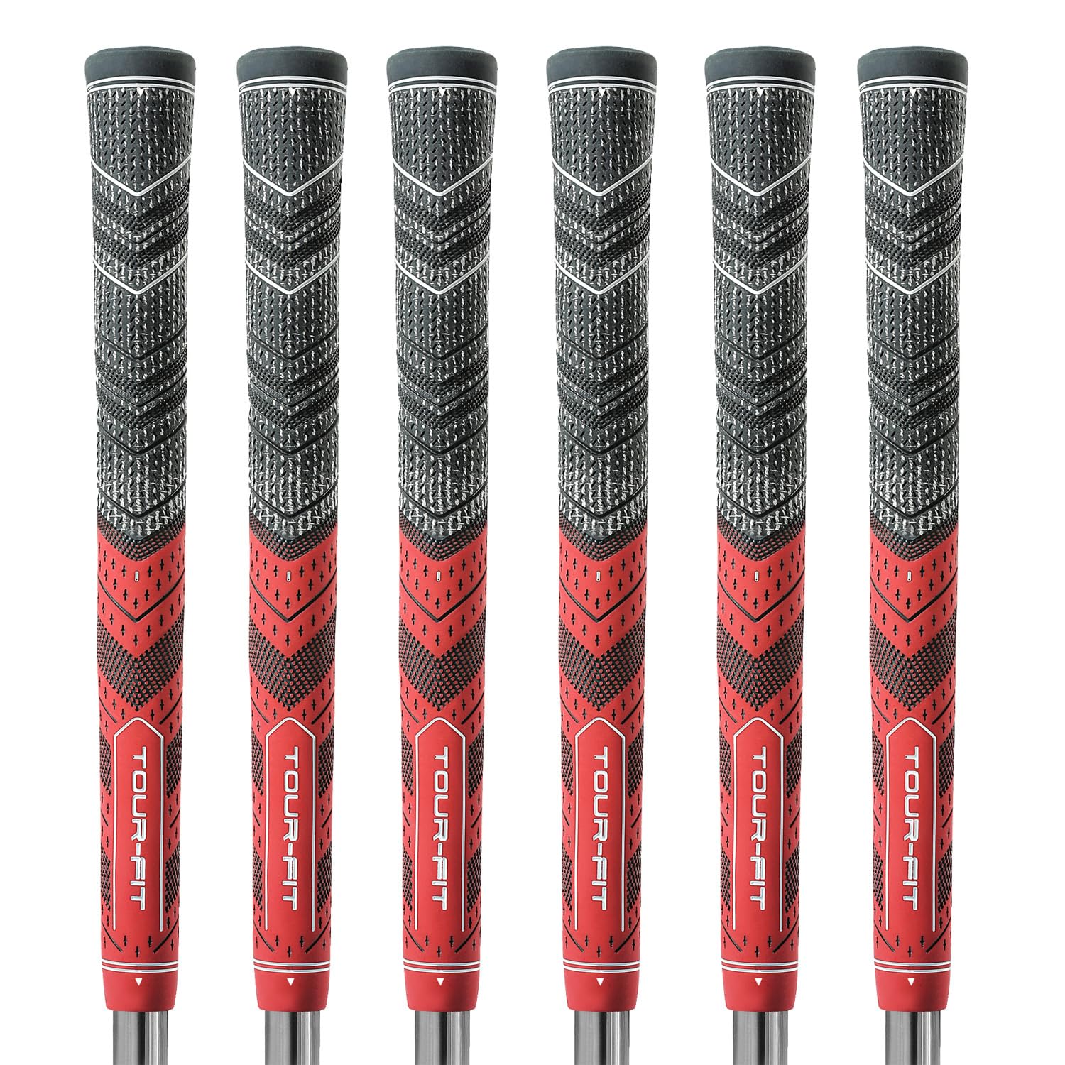 Golf Grip Tour Fit Dual Compound Premium Half Cord Golf Grips Standard Midsize Golf Grips with Golf Tape Set of 1/3/6/9/13 (Standard, Black/Red set of 6)