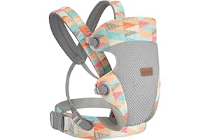 BABYPARK 3-in-1 Baby Carrier Newborn to Toddler - Ergonomic(7.5-45lbs),Cozy Baby Carrier，Enhanced Lumbar Support，Easily AdjustableLightweight & Breathable Child Carrier (Geometry)