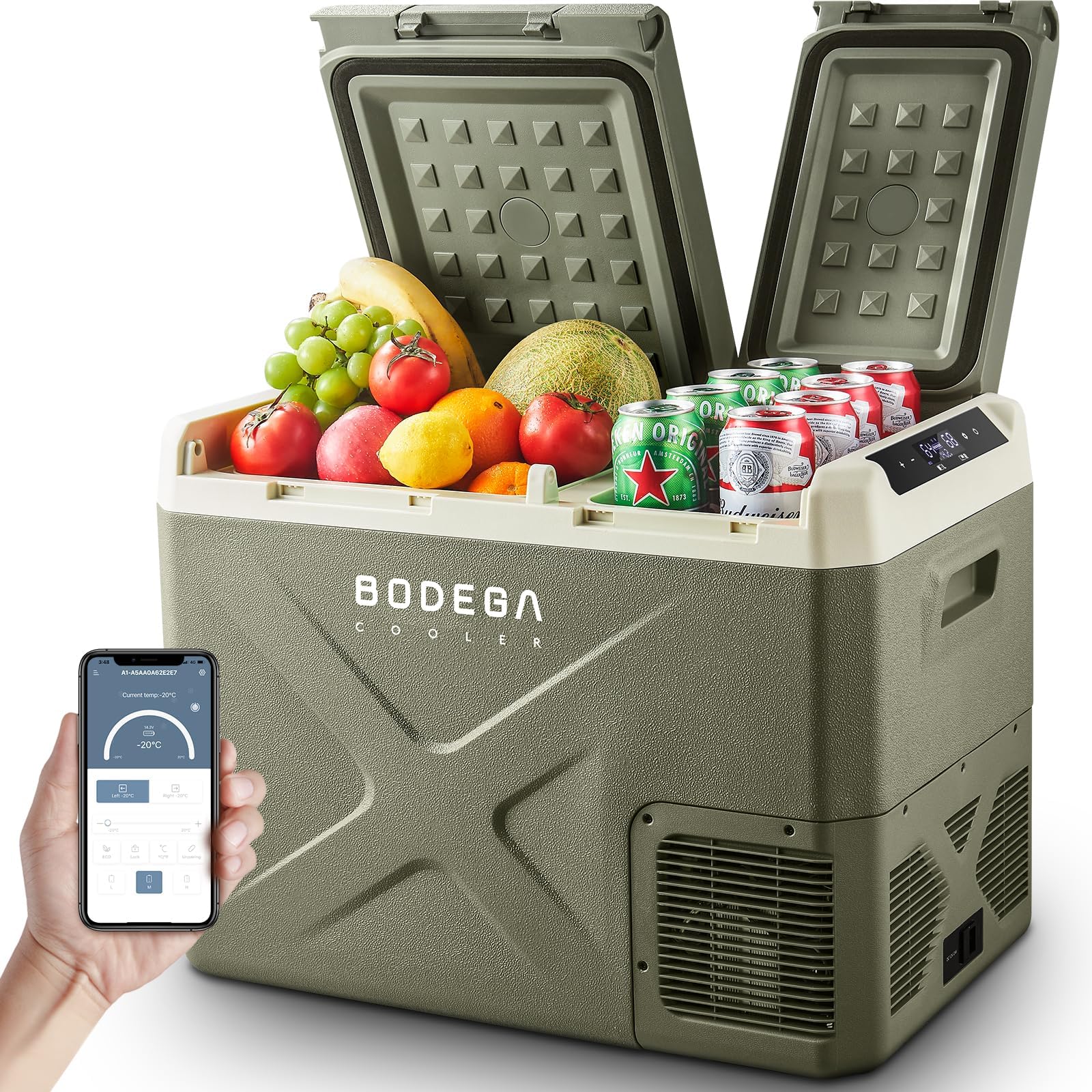 Photo 1 of **NON-FUNCTIONAL** BODEGACOOLER 12 Volt Car Refrigerator, 34Quart (32L) Car Fridge Dual Zone, 12V Portable Freezer APP Control, RV Car Cooler -4?-68? 12/24V DC 100-240V AC for Outdoor Camping Travel Vehicles Home Use