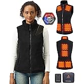 GOTOBI Fuzzy Fleece Heated Vest for Women with 7.4V 16000mAh Battery, Ergonomics Heating System, 9 Zones Women's Heated Vest