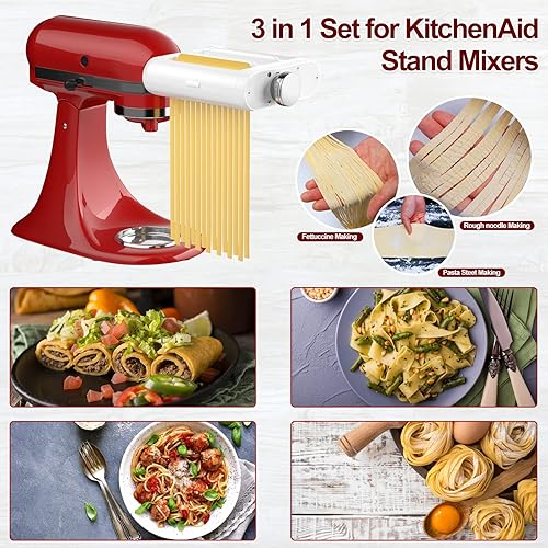 Pasta Maker 3-in-1 Attachment for KitchenAid Stand Mixers