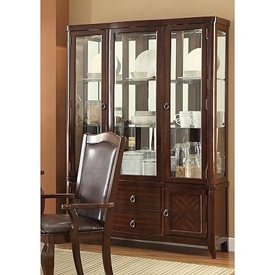 Coaster Louanna Buffet with Hutch in Cherry – Classic Storage