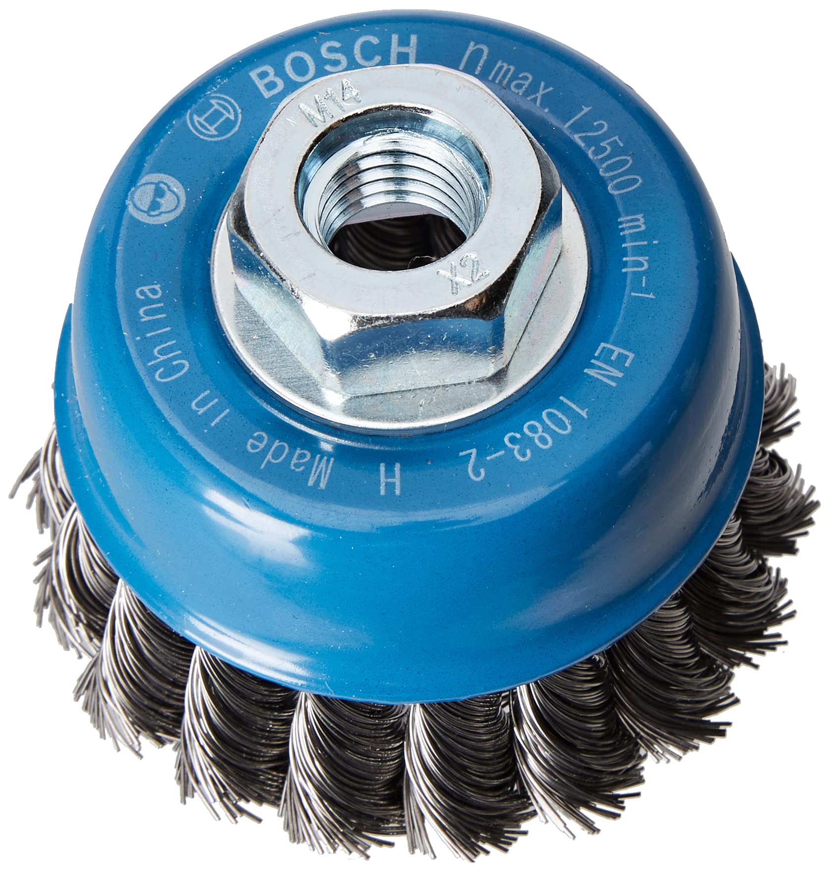 Bosch 1x PRO Steel Longlife Cup Brush, Knotted Wire for Small Angle Grinder and M14 Thread (for Steel, Ø 75 mm, Professional Accessory Small Angle Grinder)