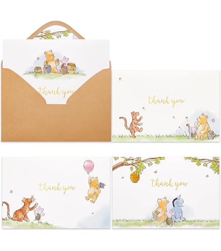 Hallmark Disney Winnie the Pooh Thank You Notes (20 Blank Cards