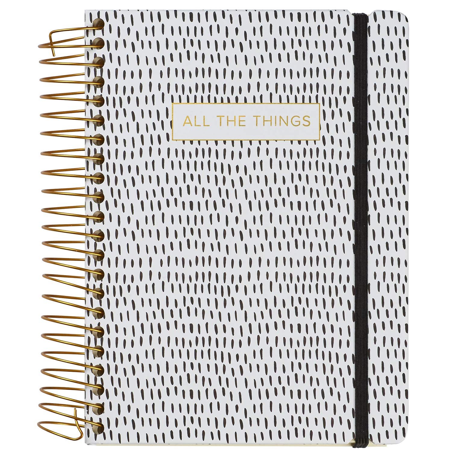 C.R. Gibson Black and White ''All The Things'' Three-In-One Blank, Lined, and Dot Grid Notebook, 6.25'' W x 8.3'' L, 480 Pages