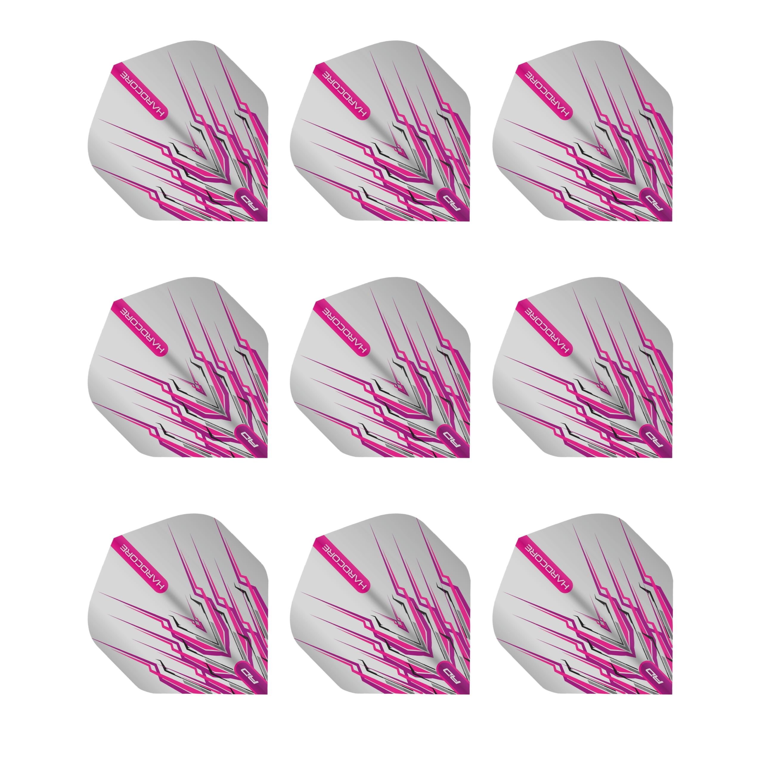 RED DRAGON Peter Wright Snakebite Hardcore Mohawk Pink Dart Flights - 3 Sets Per Pack (9 Flights in Total)