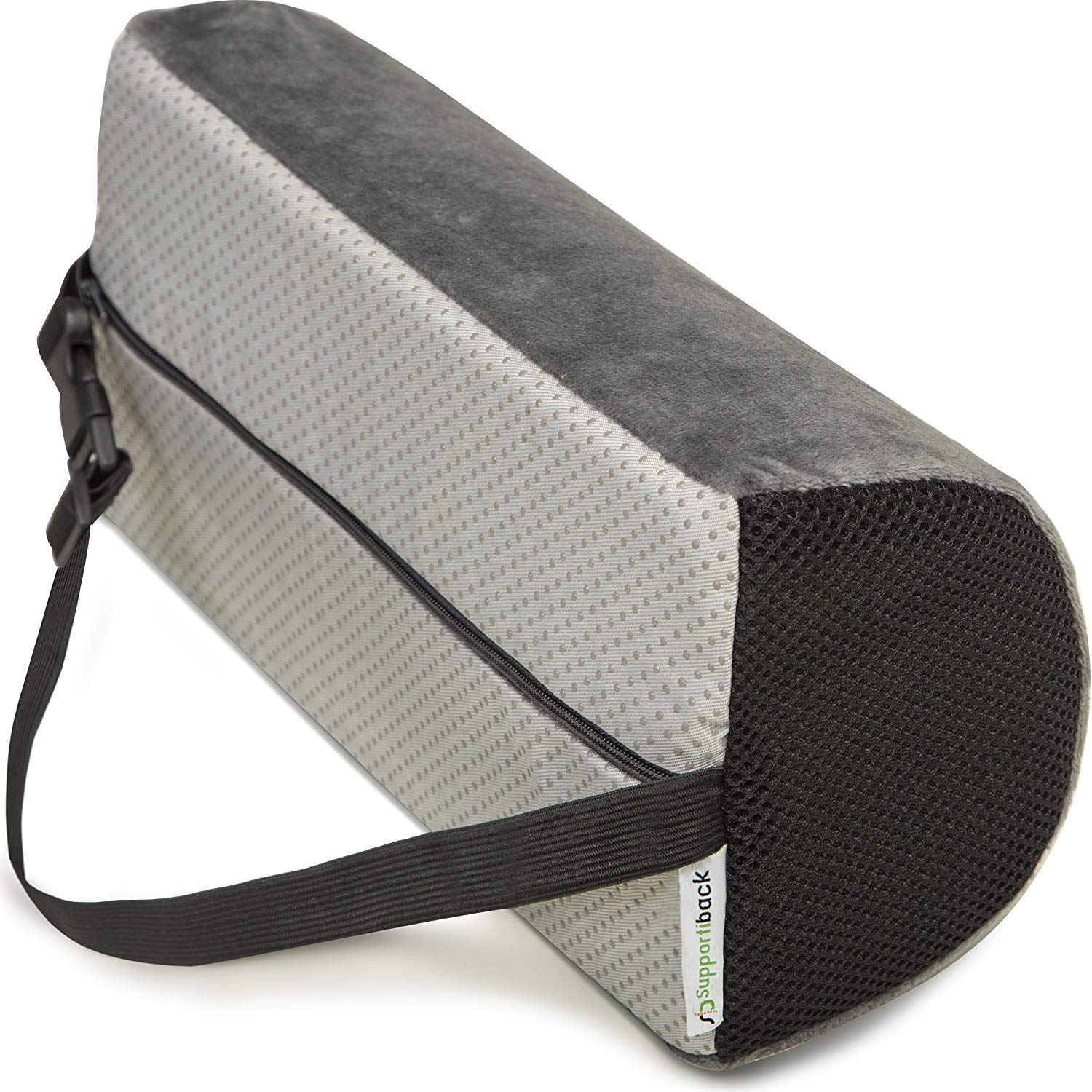 Supportiback Lumbar Support Cushion - Physiotherapist Designed with Optimum Density - 10X More Breathable Plant-Based Foam - Cooling Antibacterial Cover,Black