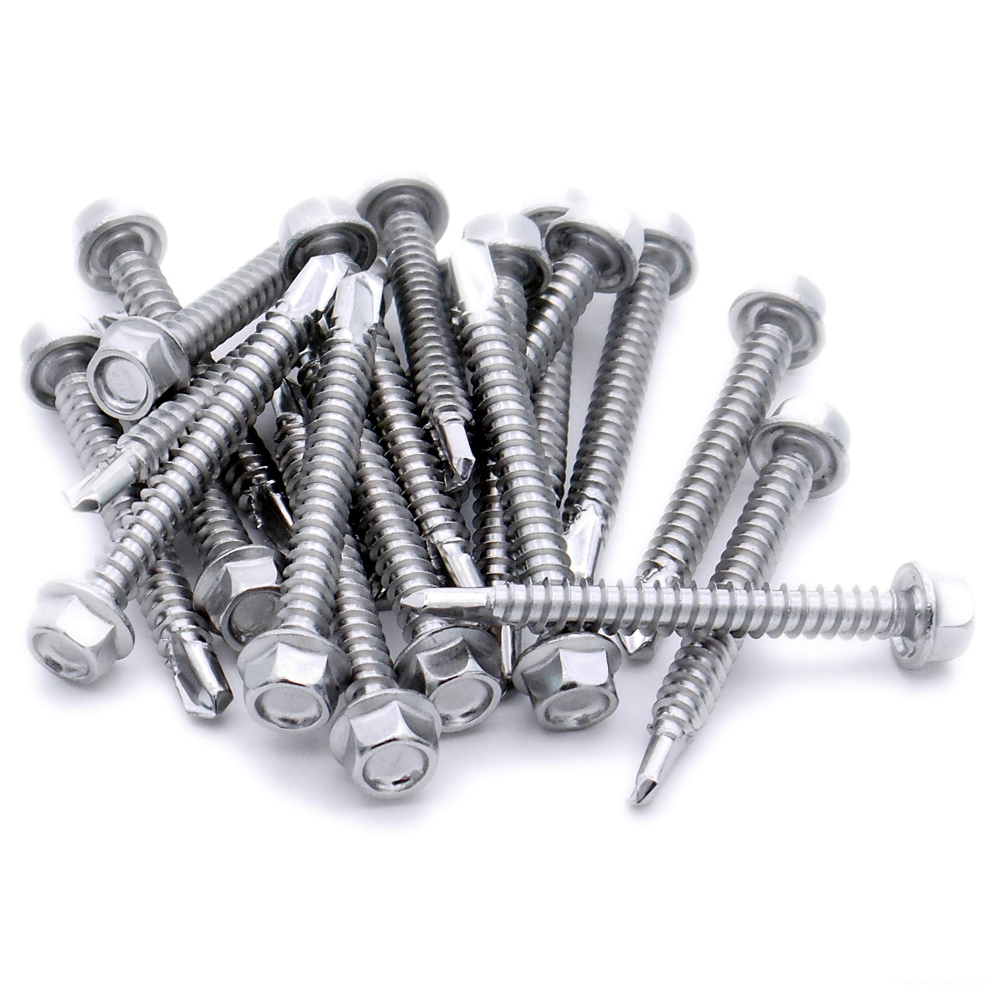No.12 x 0.7 (5.5mm x 19mm) Hex Self-Drilling Screw (Flanged) - Stainless Steel (A2) (Pack of 20)