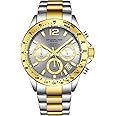 Stührling Original Men’s Chronograph Watch Stainless Steel Bracelet with Screw Down Crown and Water Resistant to 100 M. Analog Dial Quartz Movement