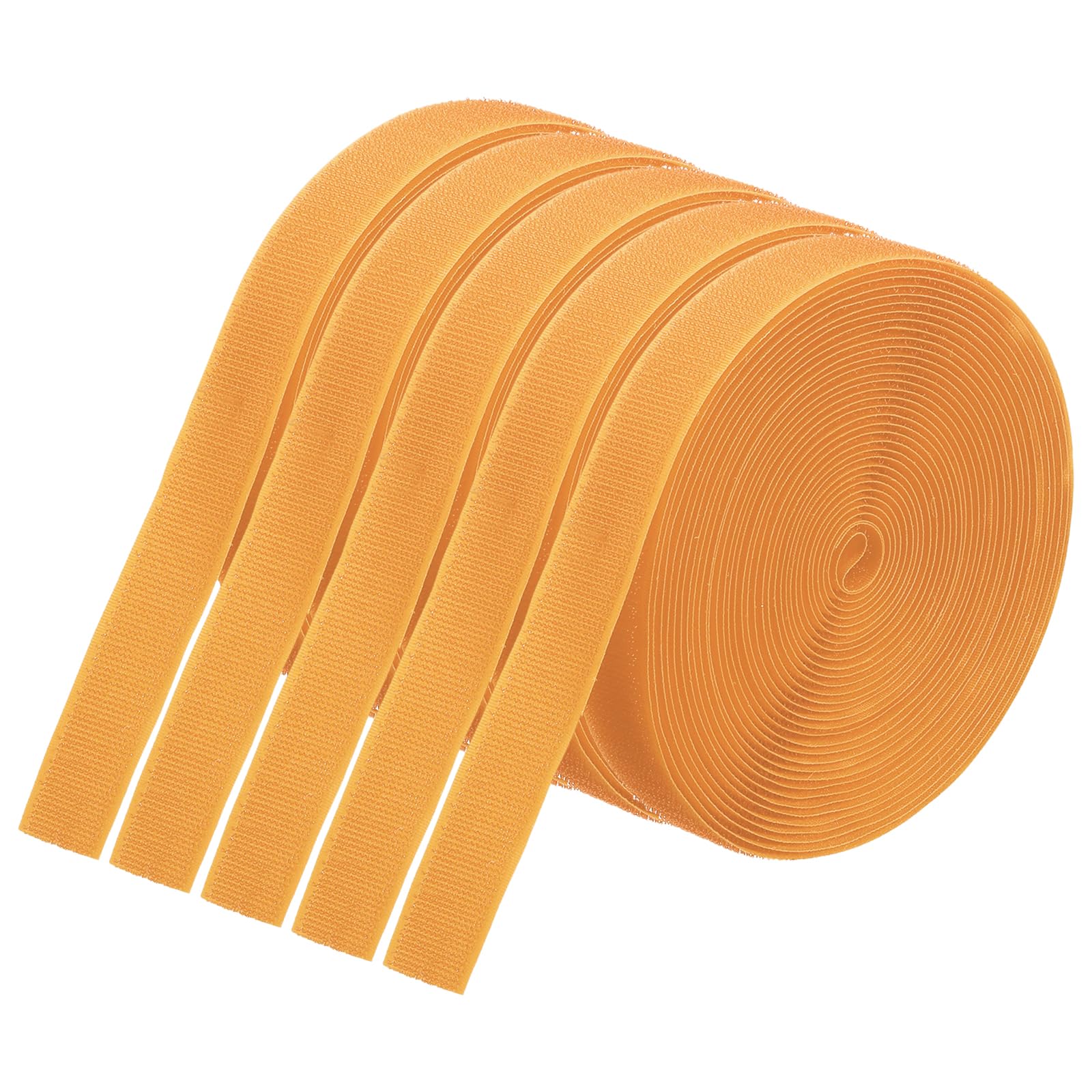 PATIKIL 26.25 Feet Carpet Marker Strips, 5 Rolls Nylon Carpet Strips Spots Hook Tape for Classroom Floor Decoration Teacher Education Social Distance, Orange