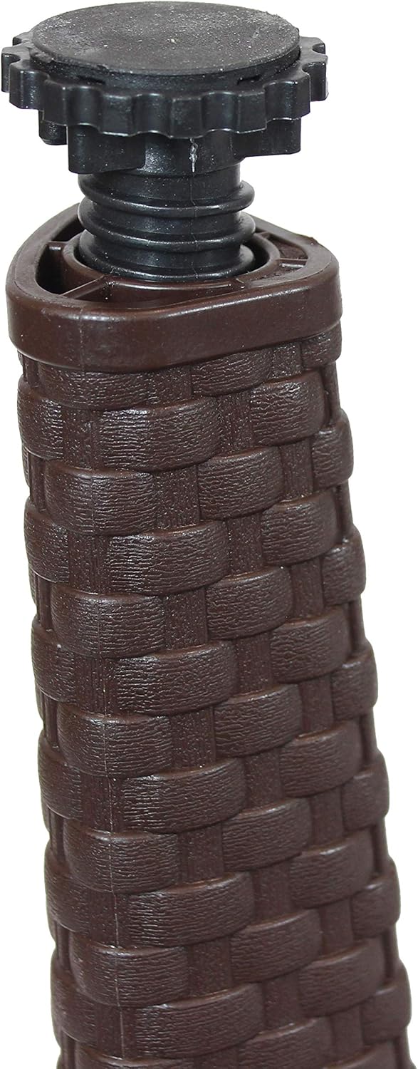 Sunnydaze All-Weather Square Patio Dining Table with Faux Wood Grain Top - Wenge - Plastic Indoor/Outdoor Table with Faux Wicker Design - Perfect for Porch, Deck or Dining Room - 35.25 Inches Square: Sunnydaze Decor: Kitchen & Dining